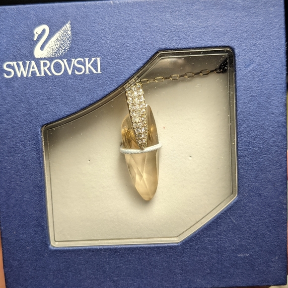 Genuine Swarovski 'Crafty' Champagne Crystal Pendant Necklace - Picture 2 of 5